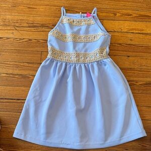 Girls Light Blue Embellished Halter Dress Lilly Pulitzer